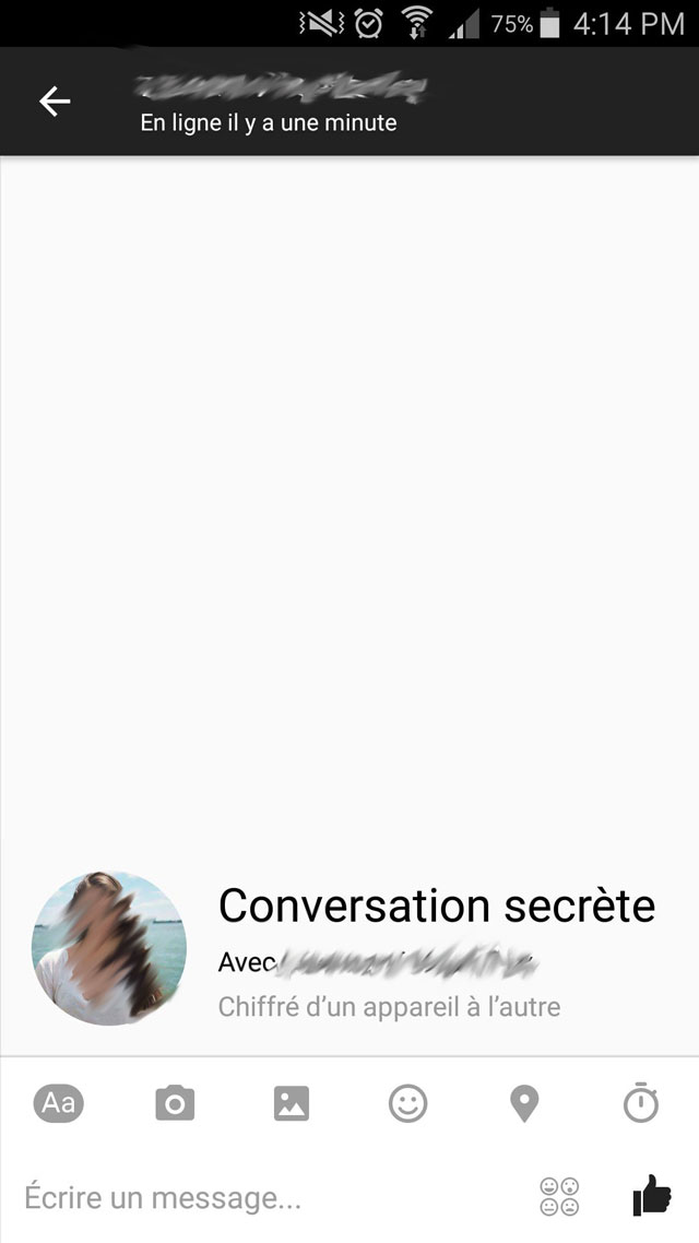 conversation secr&egrave;te Facebook