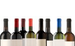 Collage of several wine bottles with space for your logo or text
