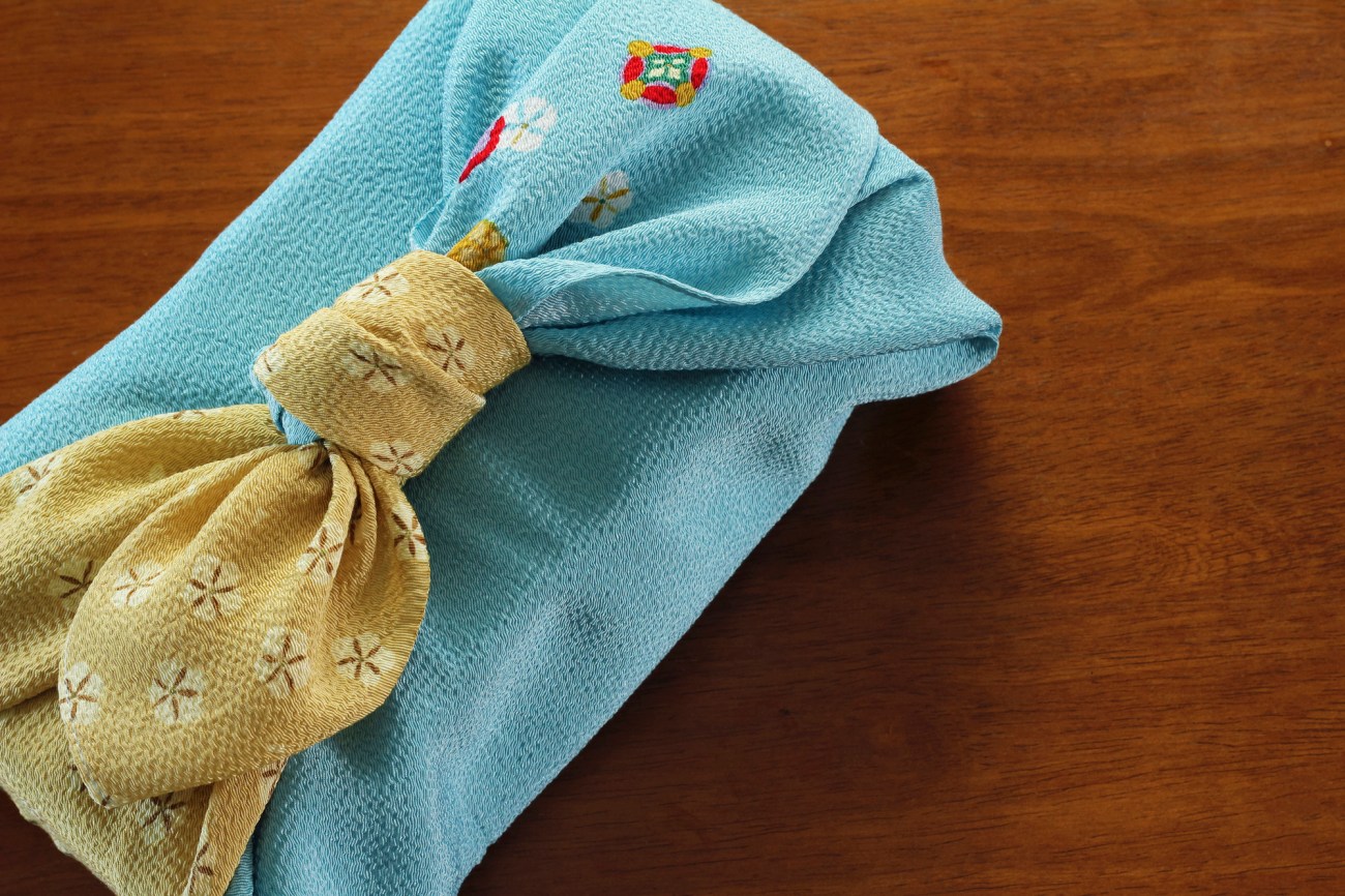 Furoshiki is intended for wrapping and gift.
