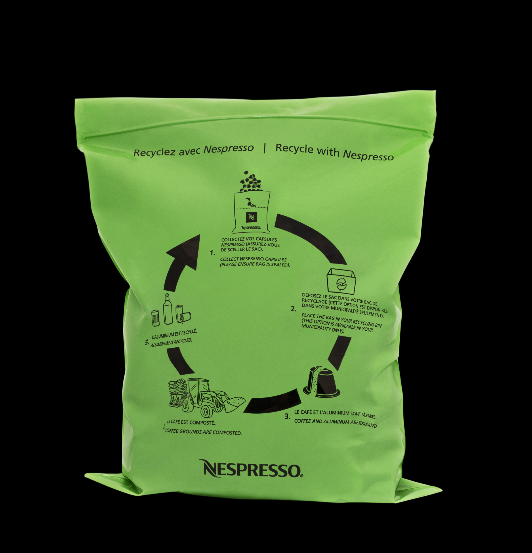 sac vert recyclage Nespresso