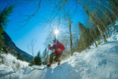 19/03/2015 photos de skieurs en  telemark dans le  secteur hors-piste Belleau au parc national de la jacques cartier quebec qc canada photo steve deschenes
