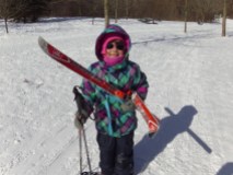 Une des activités programmées tous les dimanches entre janvier et mars au parc-nature de l'Île-de-la-Visitation, l'initiation au ski de fond pour les enfants. Photo: Collaboration spéciale