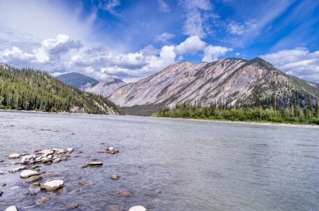 Upstream view to South Nahanni River - Nahanni National Park Reserve, Northwest Territories, Canada