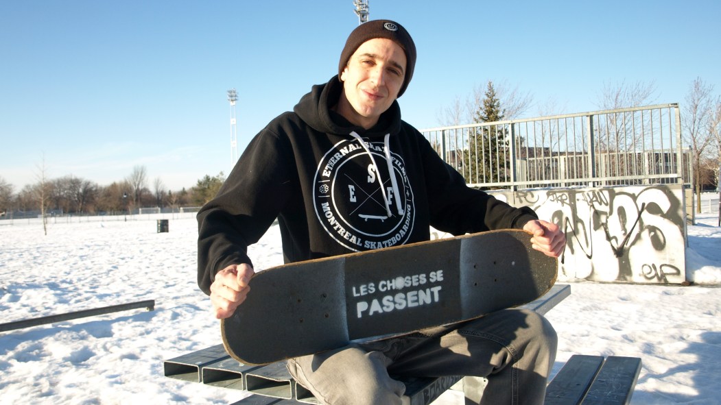 Vincent Letellier collabore au comité Projet Skatepark Rosemont avec d'autres amateurs de la planche à roulettes.