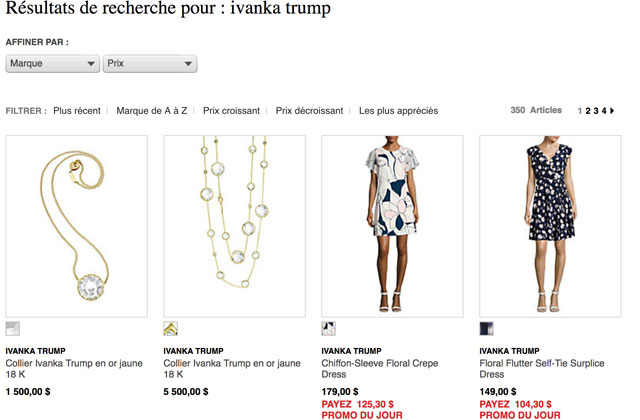 Ivanka Trump La Baie d'Hudson
