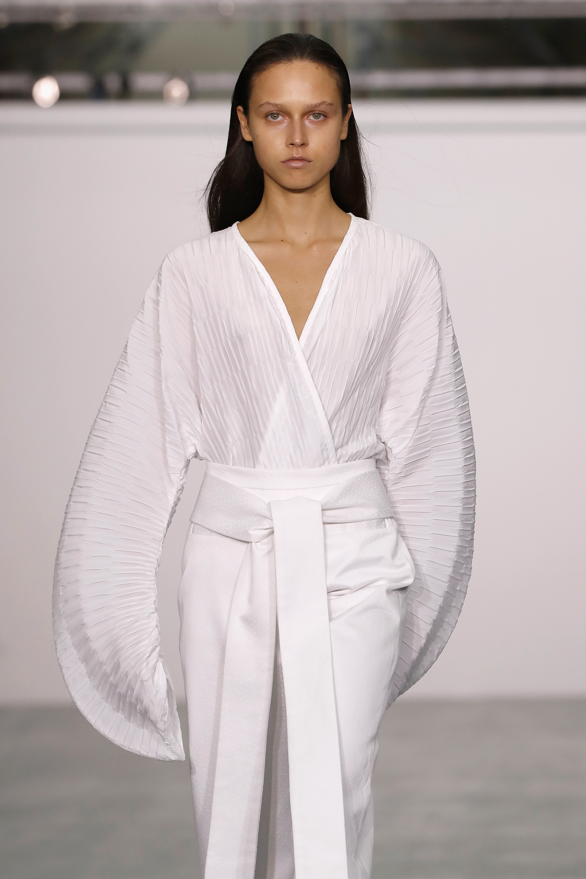 LONDON, ENGLAND - SEPTEMBER 20: A model walks the runway at DHL Exported Presents Sid Neigum show during London Fashion Week Spring/Summer collections 2017 on September 20, 2016 in London, United Kingdom. (Photo by John Phillips/Getty Images)