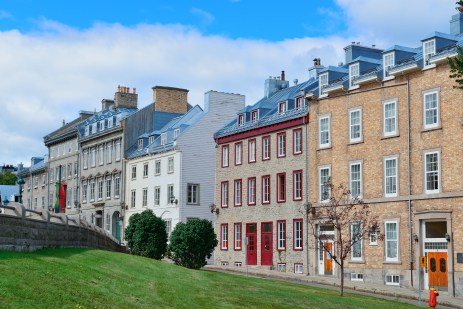 Colorful old buildings in Quebec City street