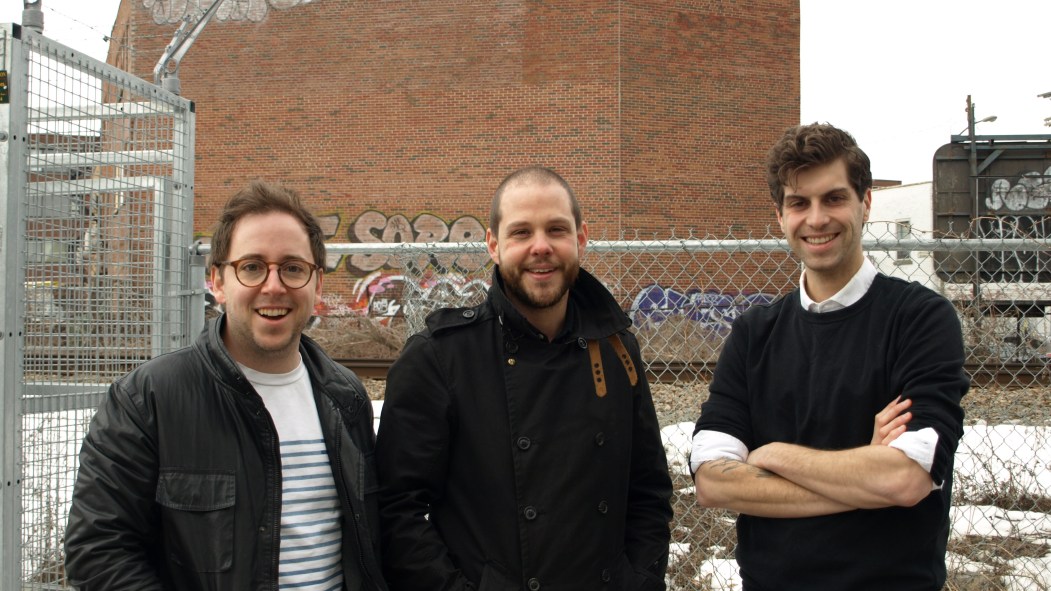 Nicolas Cloutier, David Gobeille-Kaufman et Nicolas Lapierre, cofondateurs de la société de développement Waverly et du Projet Ex.