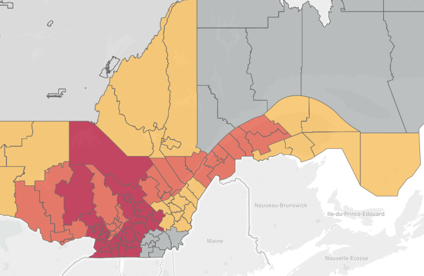 [Carte] La situation des inondations au Québec