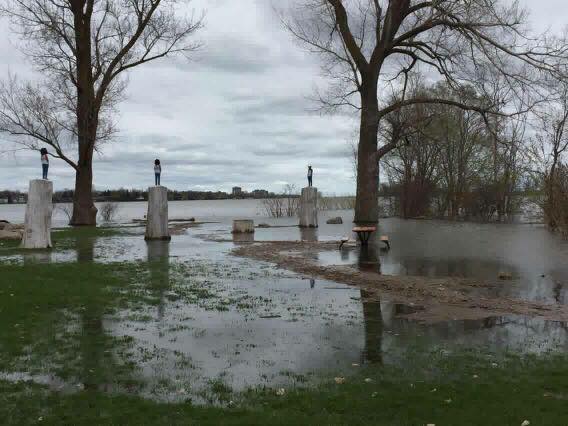 Légère inondation au parc du Bout de l'île, le 7 mai 2017.