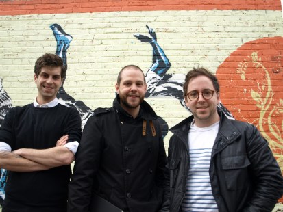 Nicolas Lapierre, David Gobeille-Kaufman et Nicolas Cloutier, cofondateurs de la société de développement Waverly et du Projet Ex.