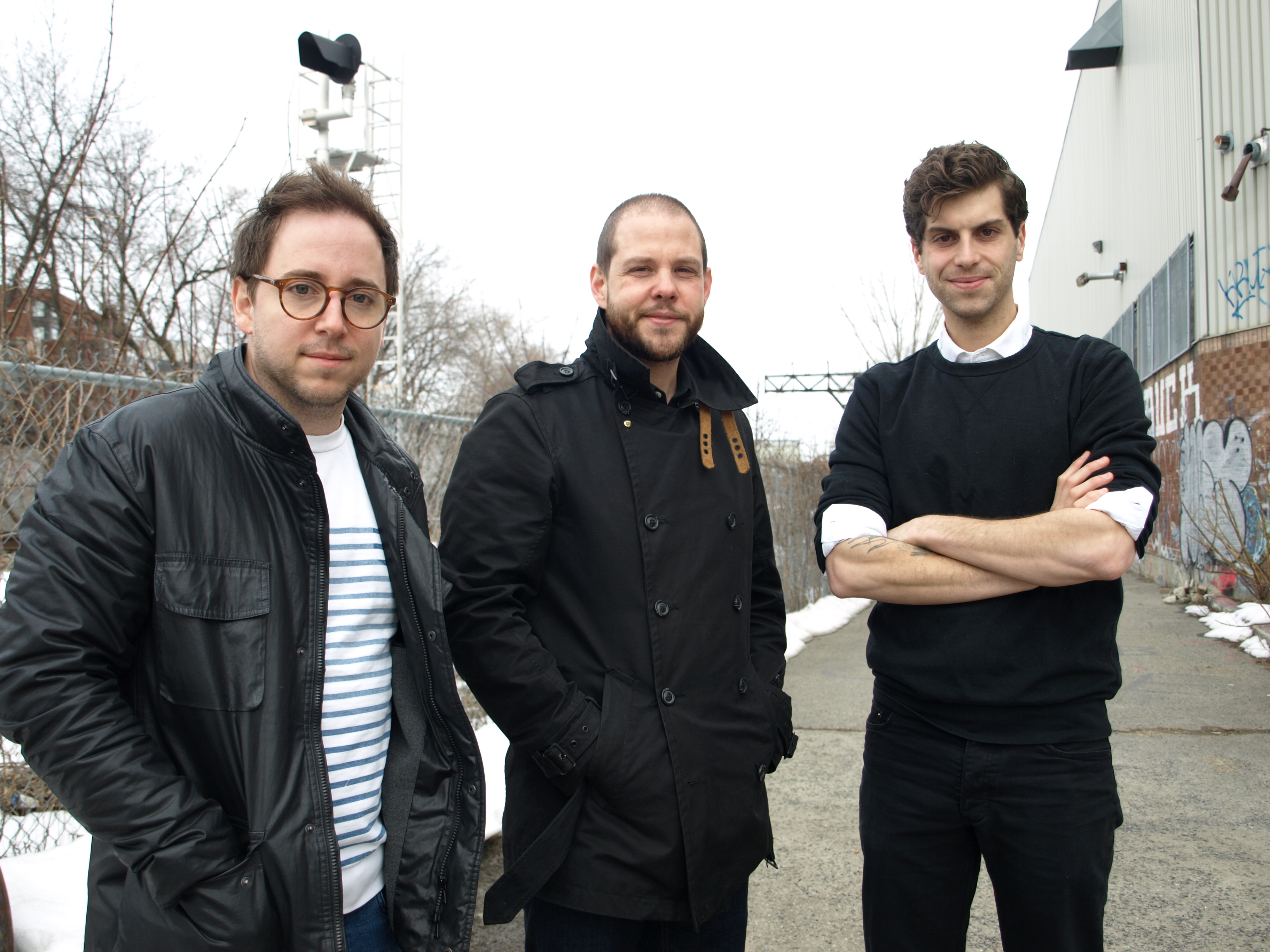 Nicolas Cloutier , David Gobeille-Kaufman et Nicolas Lapierre, cofondateurs de la société de développement Waverly et du Projet Ex.