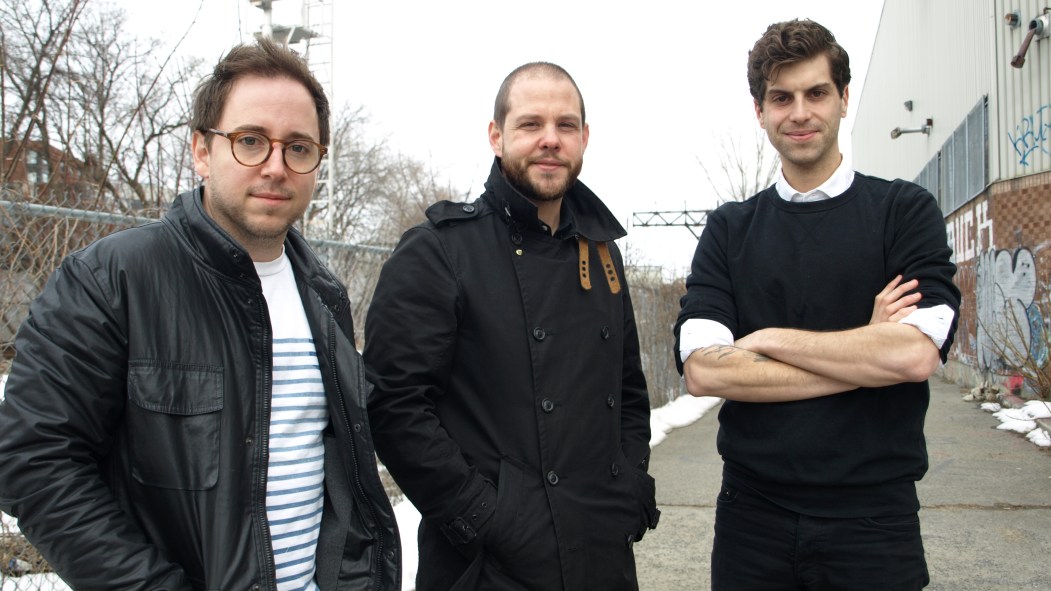 Nicolas Cloutier , David Gobeille-Kaufman et Nicolas Lapierre, cofondateurs de la société de développement Waverly et du Projet Ex.
