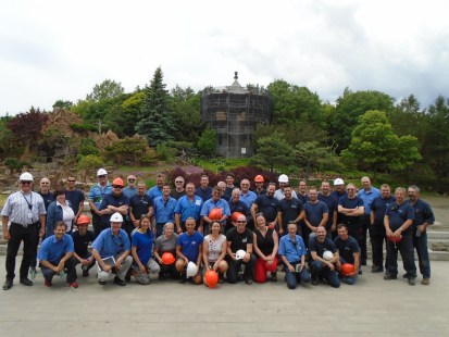 L'équipe qui a travaillé à la rénovation du Jardin de Chine pour sa rouverture en 2017.