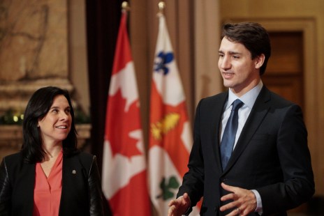 Valérie Plante avec le premier ministre du Canada, Justin Trudeau