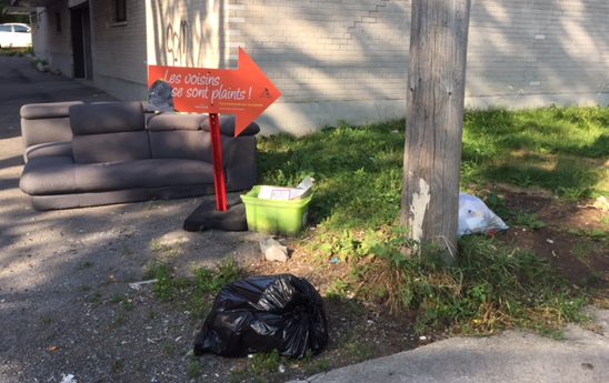 Les flèches orange se retrouvent sur les lieux où les dépôts sauvages de déchets sont fréquents.