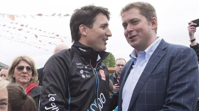 Justin Trudeau et Andrew Scheer