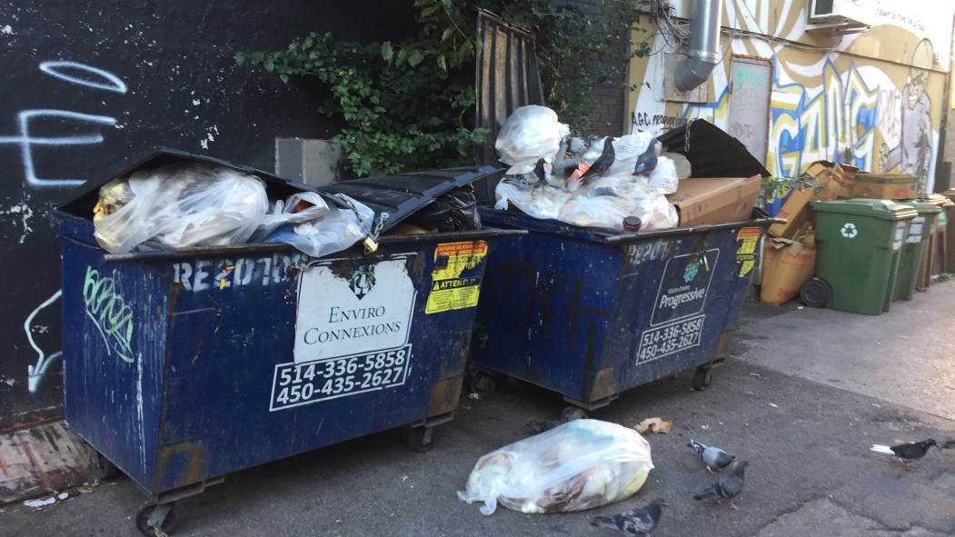 Les poubelles sont souvent laissées sur la voie publique et débordent des conteneurs sur la rue Saint-André.