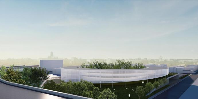 Maquette du futur centre de transport Bellechasse de la STM