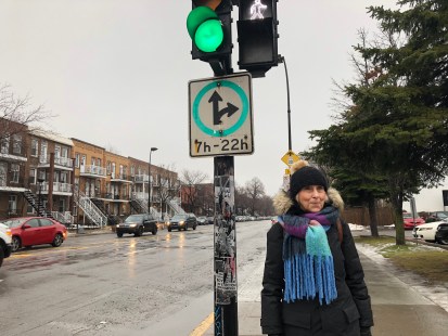 Micheline Hémond est coauteure d'une pétition pour modifier les feux sur Christophe-Colomb