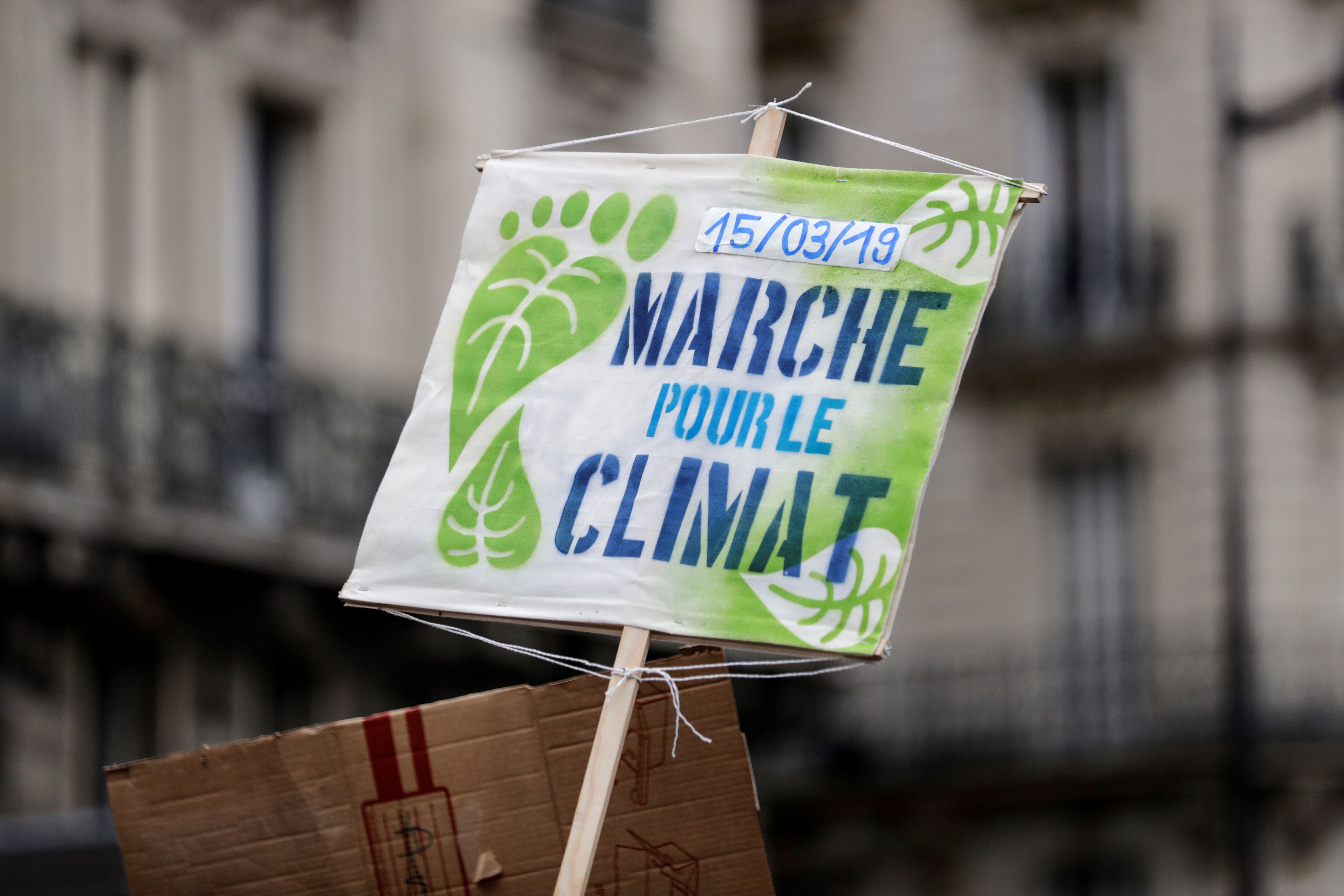 Une pancarte lors de la manifestation pour le climat du 15 mars