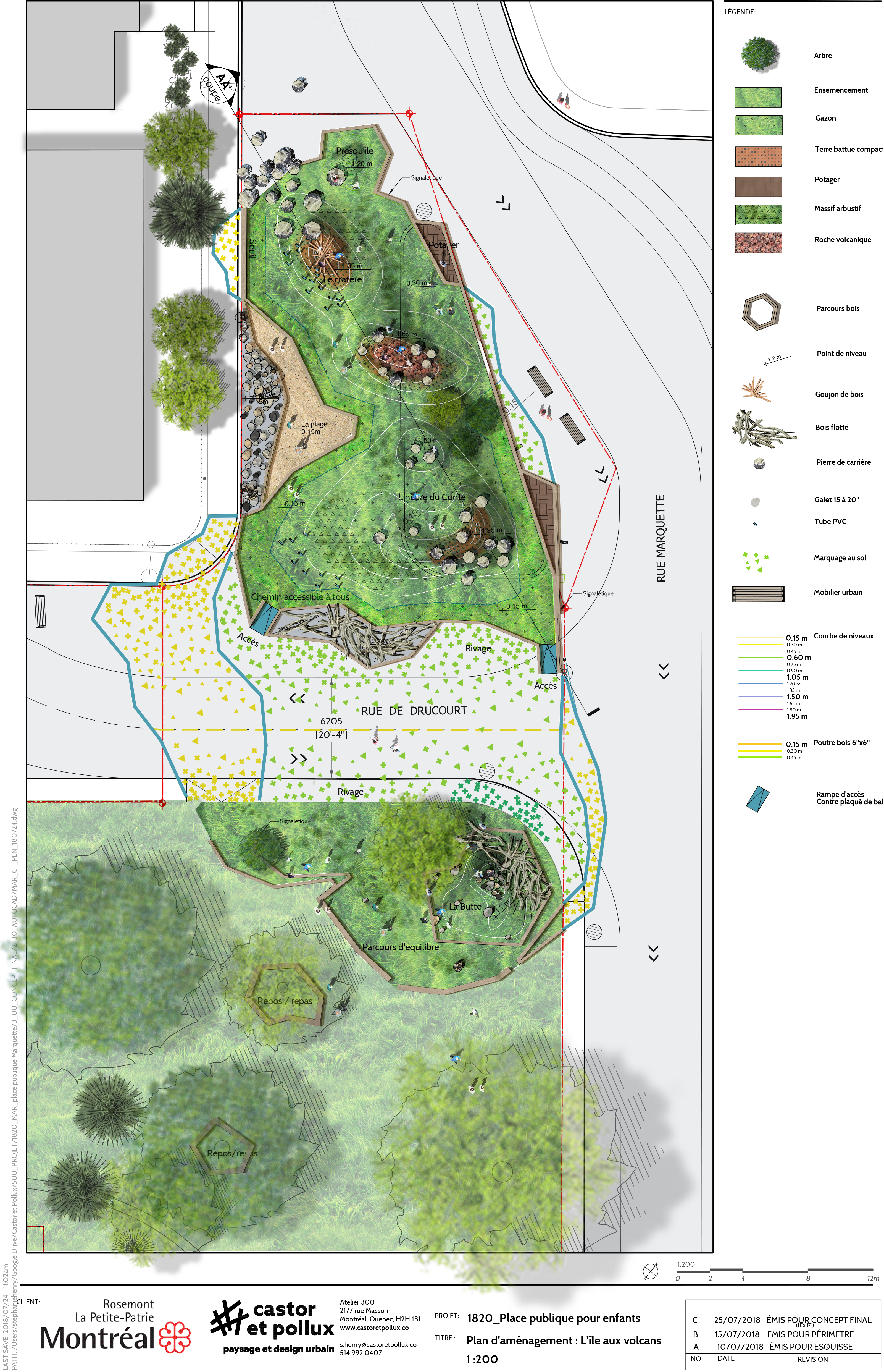 Images conceptuelles du projet de place publique pour les enfants.