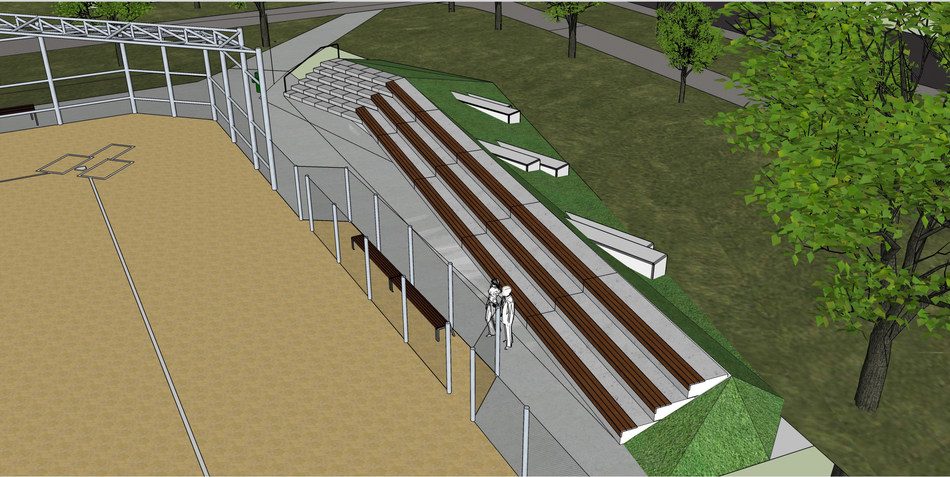 Un aperçu du futur réaménagement du grand terrain de balle au parc Sir-Wilfrid-Laurier