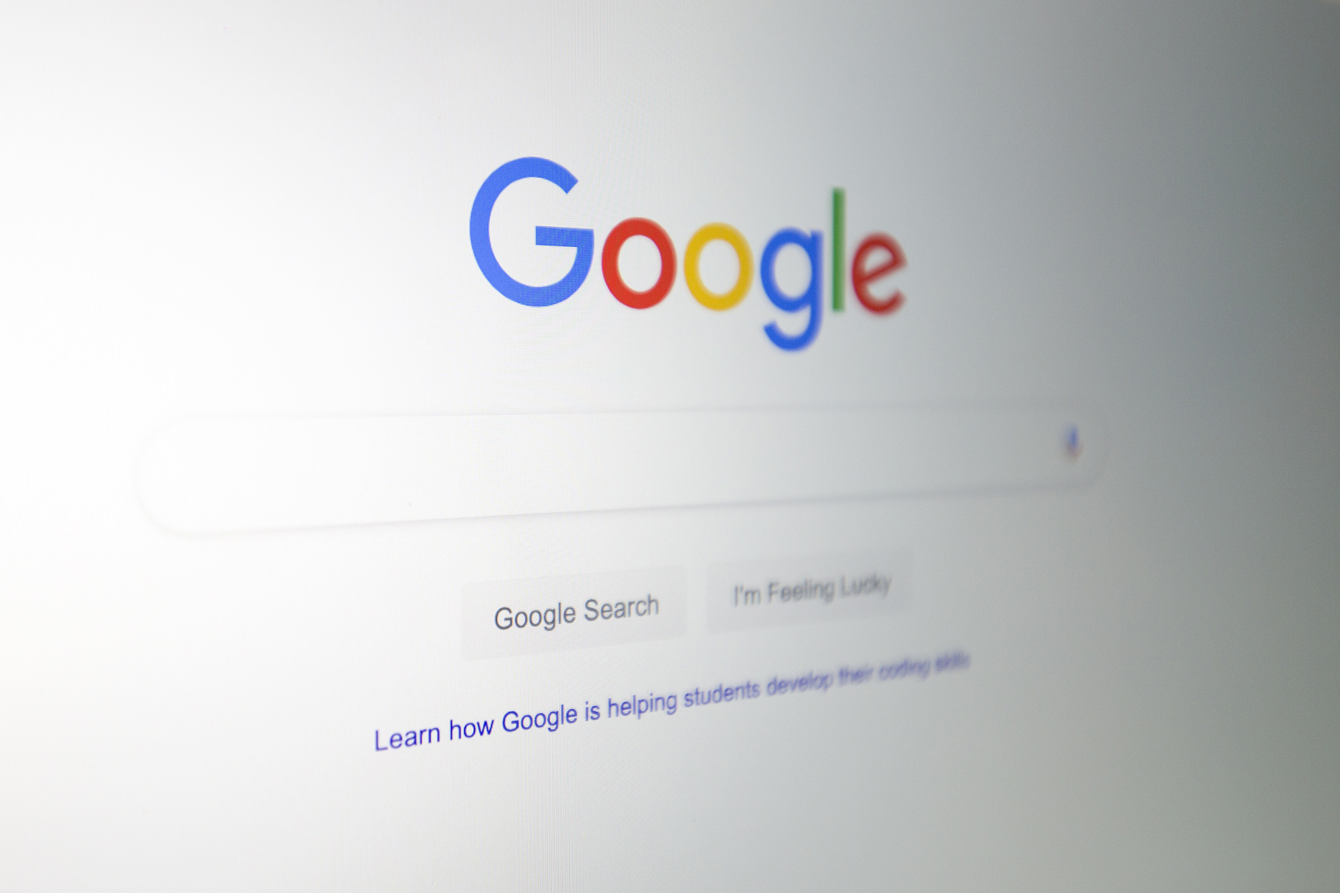 La page d'accueil de Google.