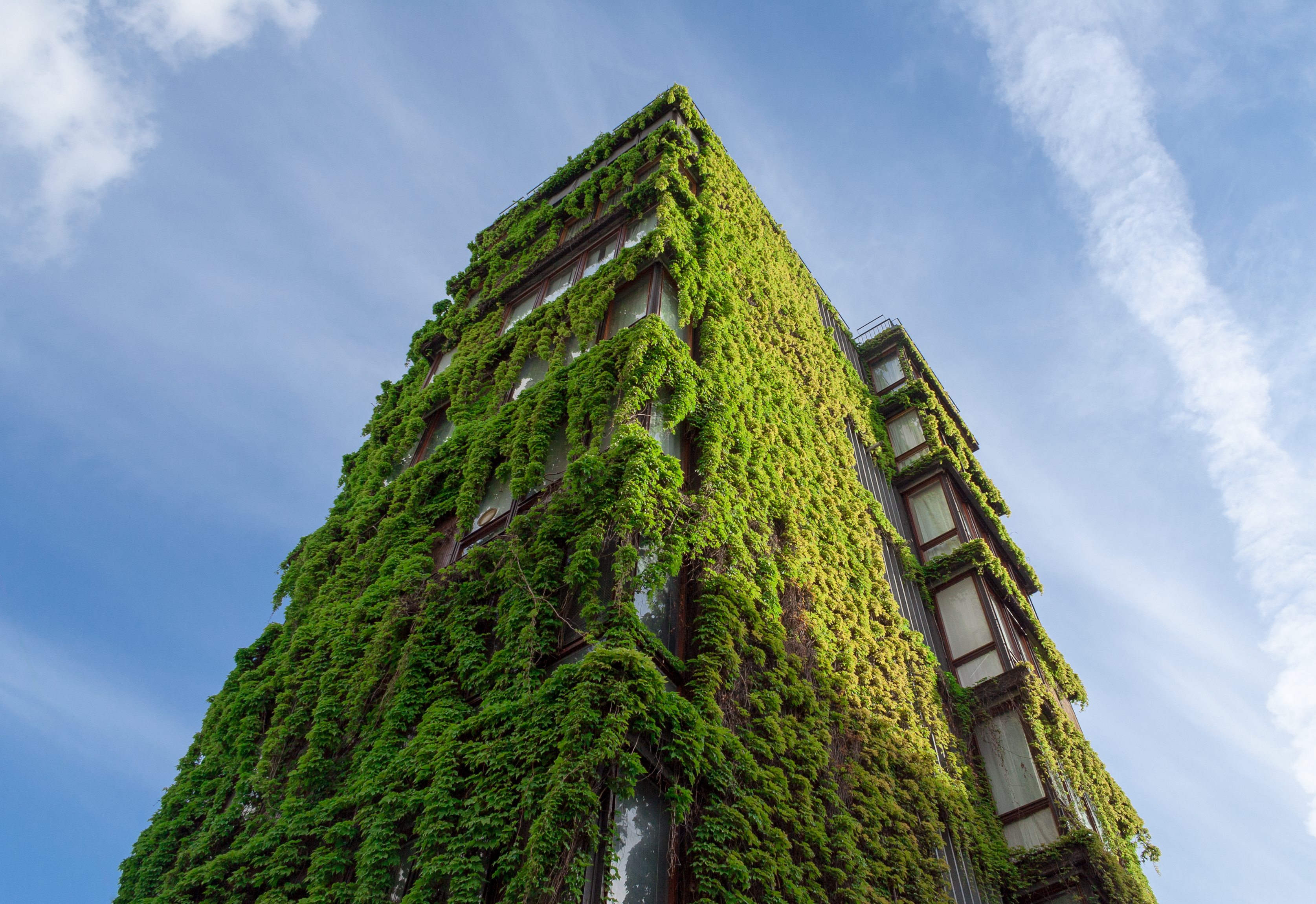 Un bâtiment mettant en pratique les concepts de l'architecture durable