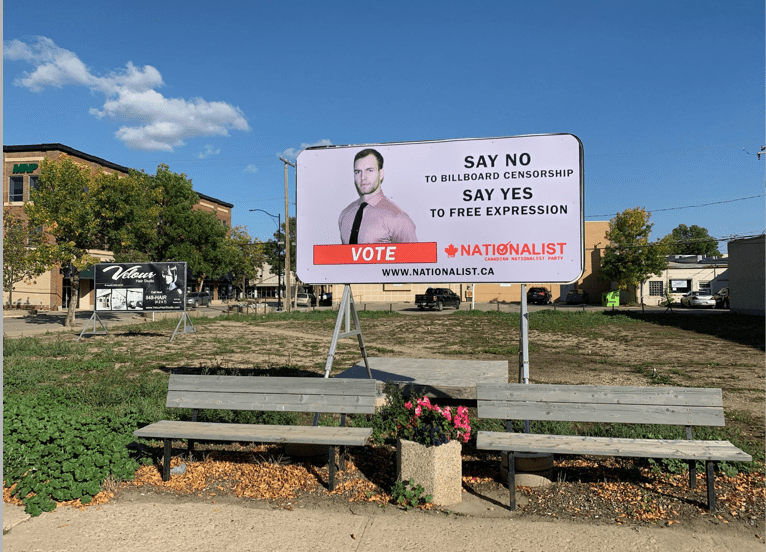 Panneau publicitaire du Canadian Nationalist Party