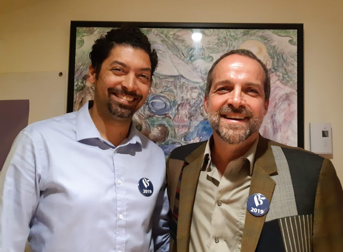 Cyrille Giraud, ex-Vert, et Michel Duchesne, candidat du Bloc dans Laurier-Sainte-Marie