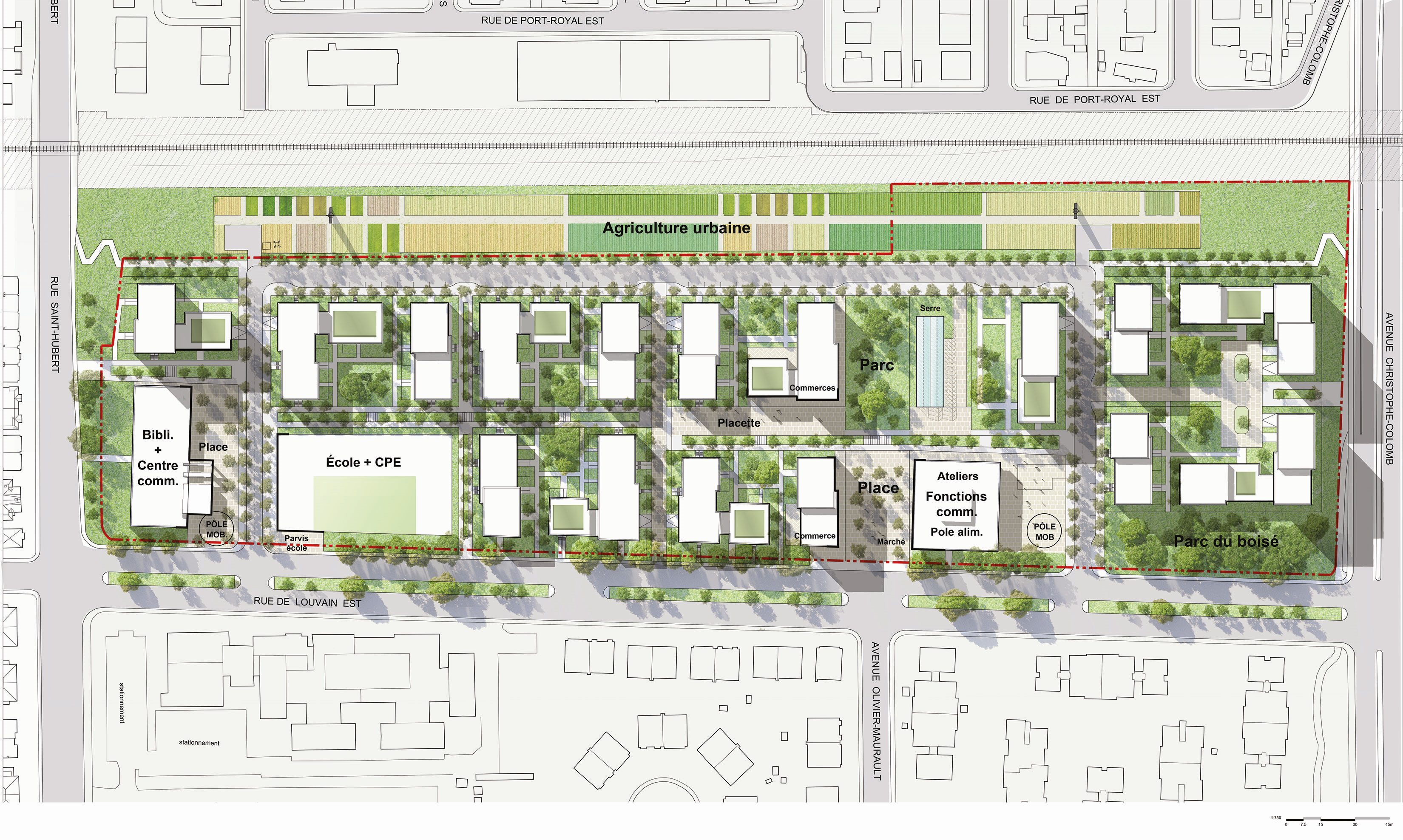 Esquisse plan d'aménagement site Louvain Est
