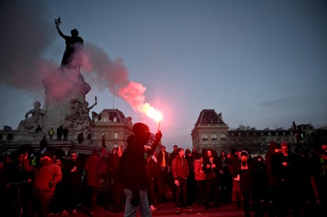 Des manifestants s'opposant à la réforme des retraites en France