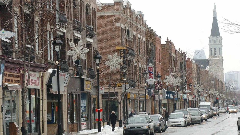 La rue Wellington en hiver.