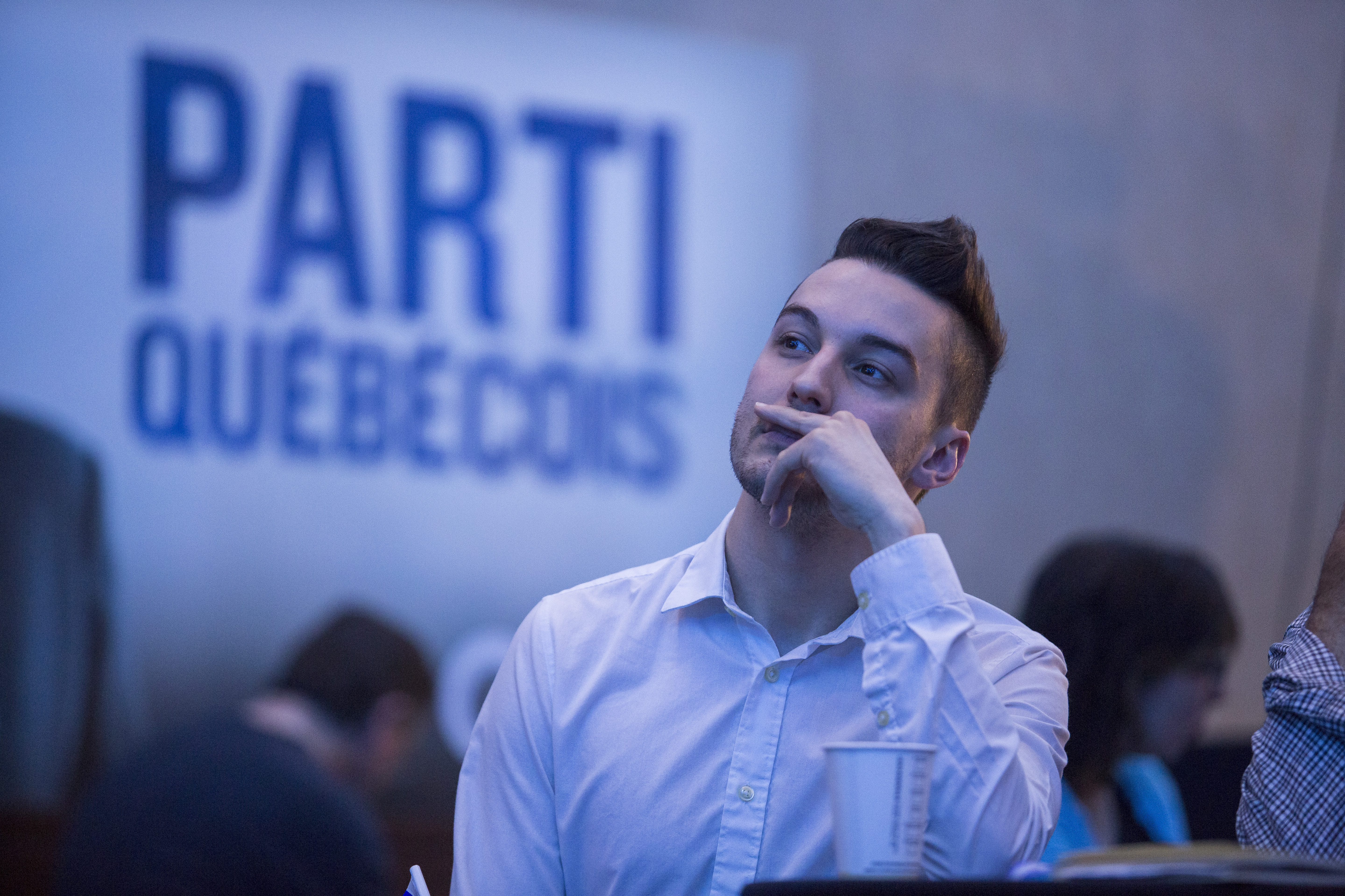 Un partisan du Parti québécois (PQ), en 2014