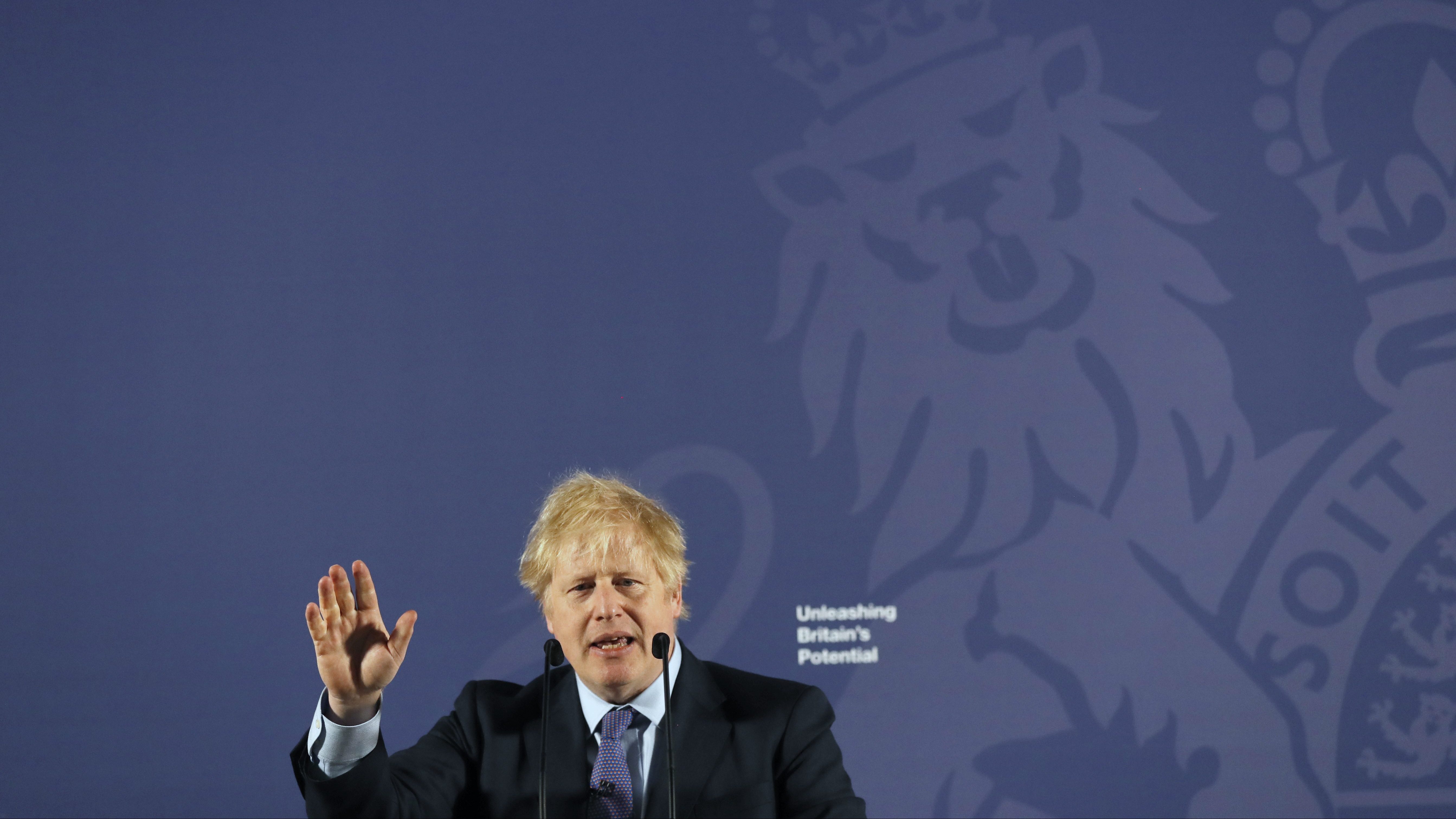 Boris Johnson faisait son allocution d'après-Brexit, lundi