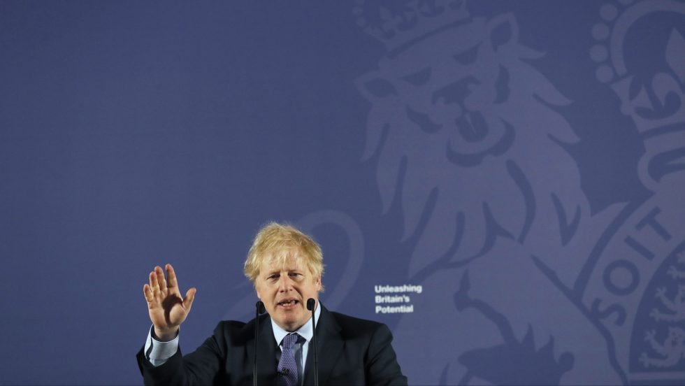 Boris Johnson faisait son allocution d'après-Brexit, lundi