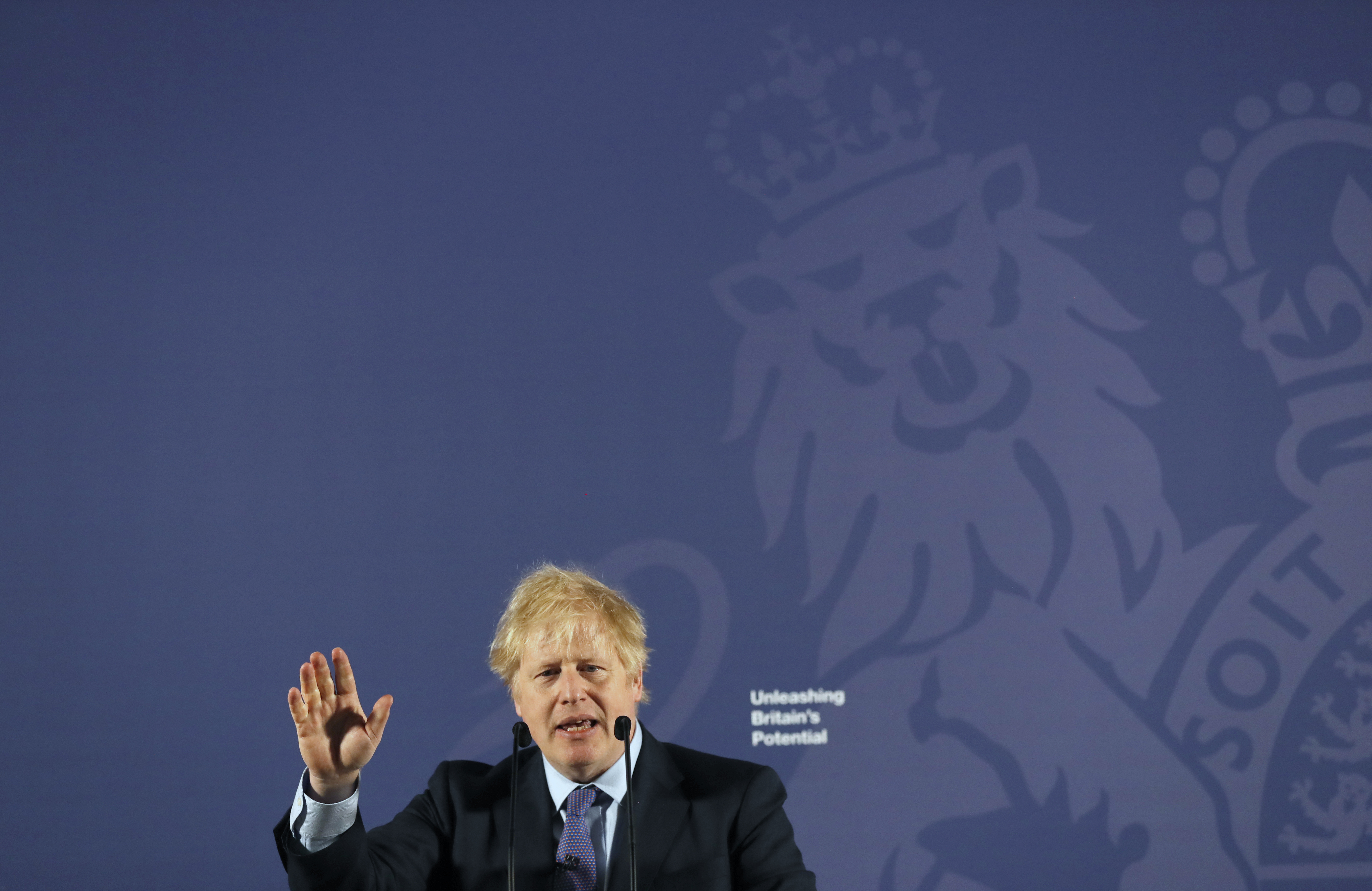 Boris Johnson faisait son allocution d'après-Brexit, lundi