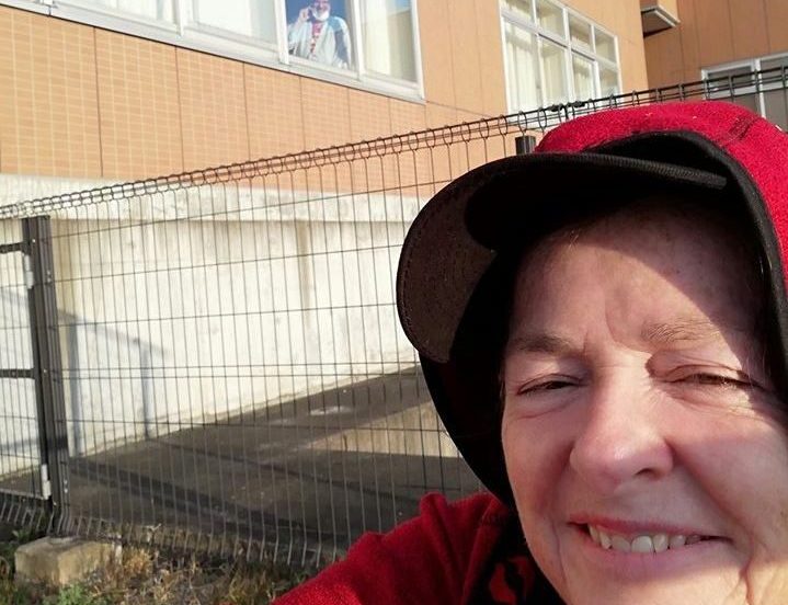 Manon Trudel est parvenue à voir son conjoint par la fenêtre de sa chambre d’hôpital.