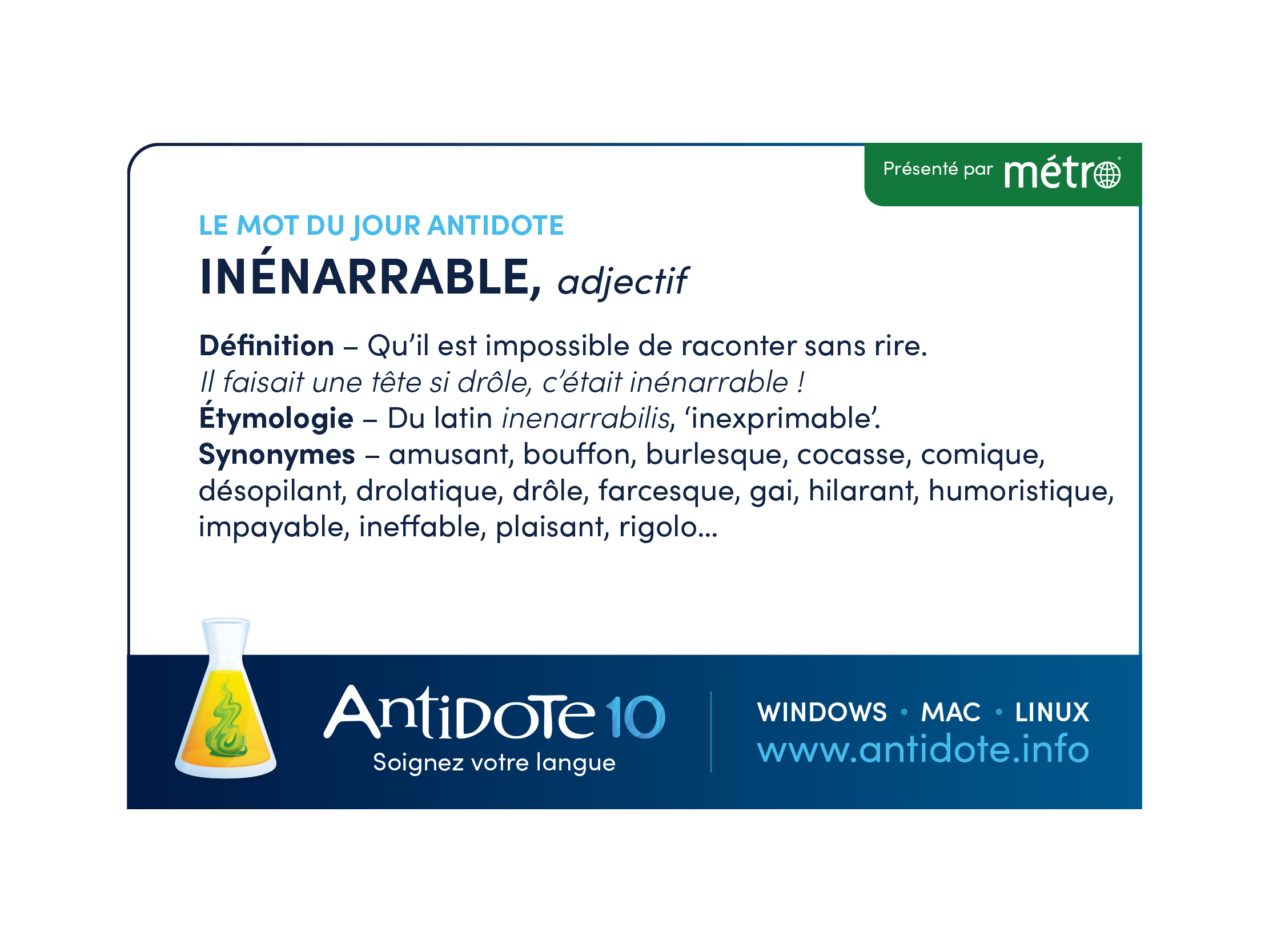 Journal Metro Le Mot Du Jour Antidote