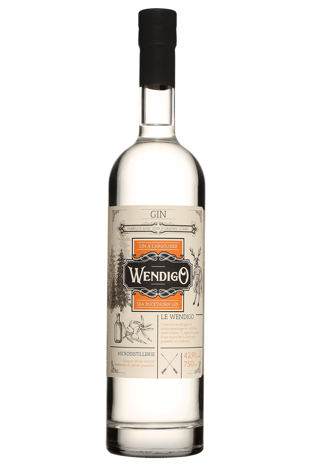 Bouteille de gin Wendigo