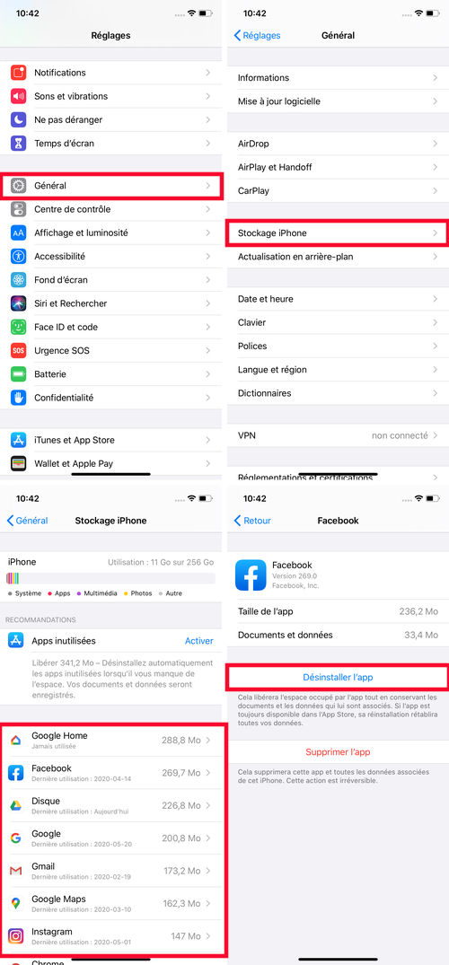 Comment désinstaller une application iOS 13.5 bogue iPhone iPad