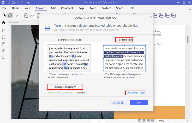 PDFelement OCR scan num&eacute;risation