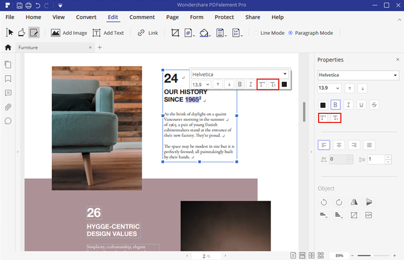 PDfelement &eacute;dition texte PDF