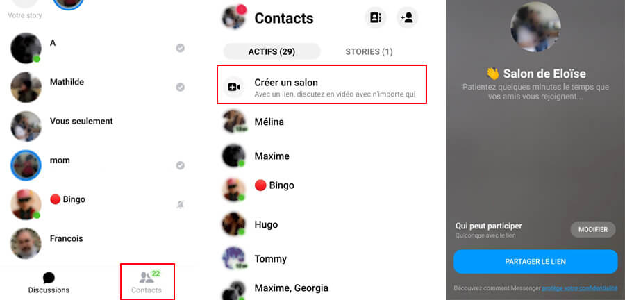 comment faire messenger rooms messenger