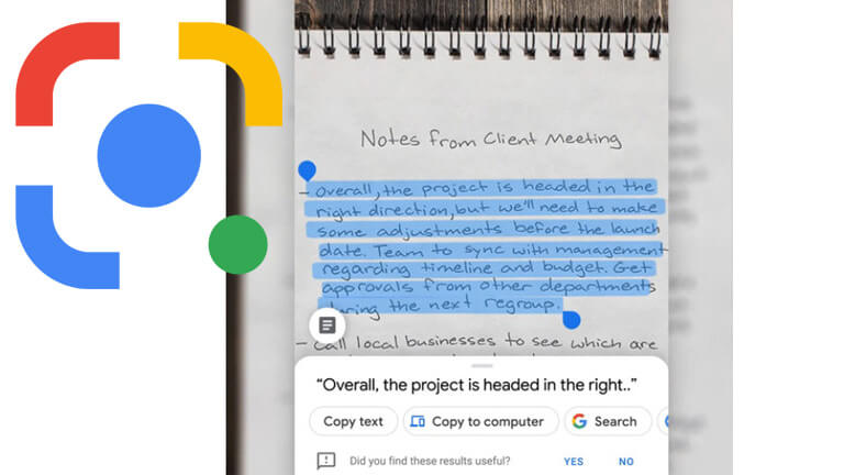 copier-coller notes google lens