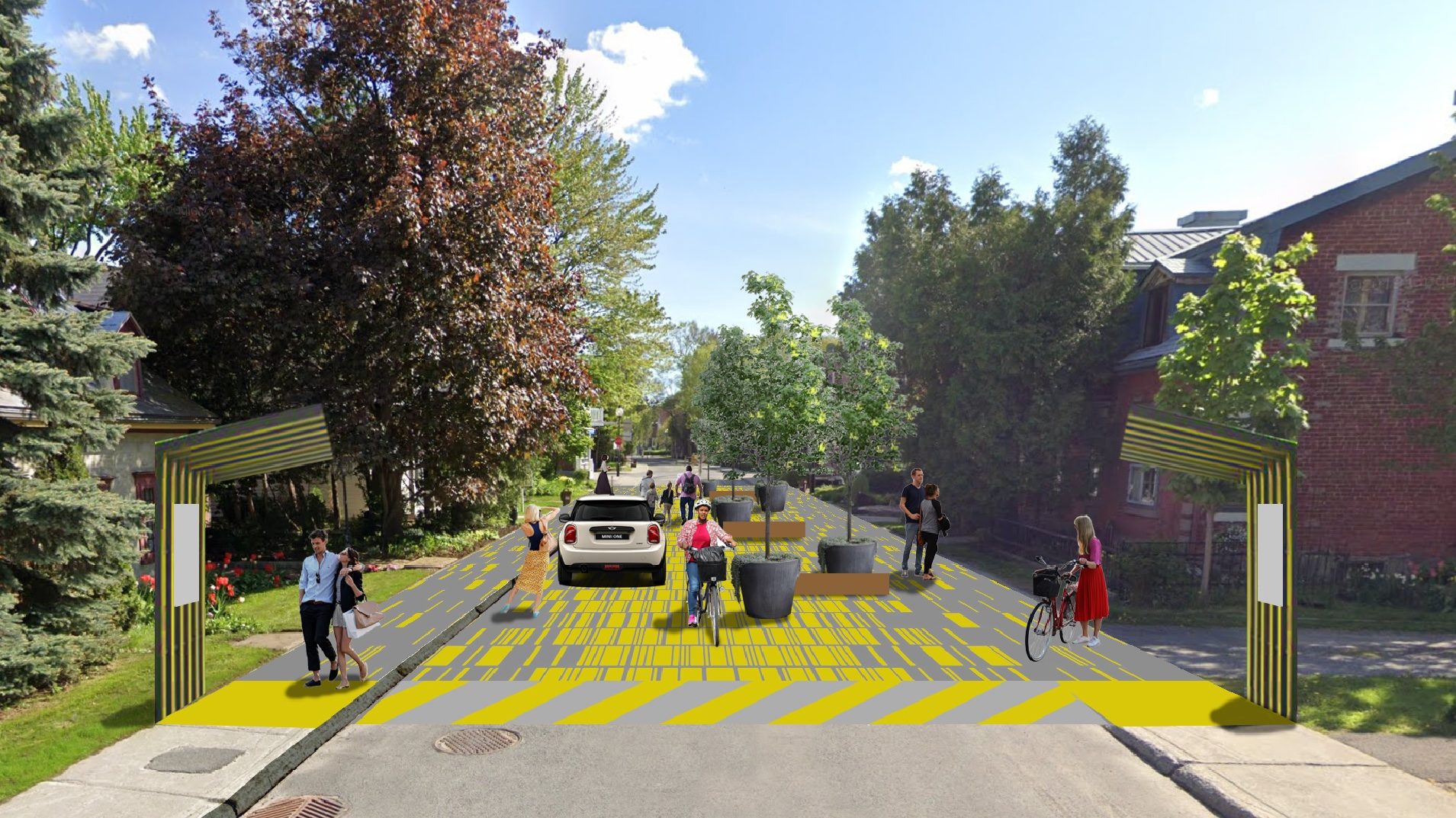 Concept de rue partagée sur Gouin Est