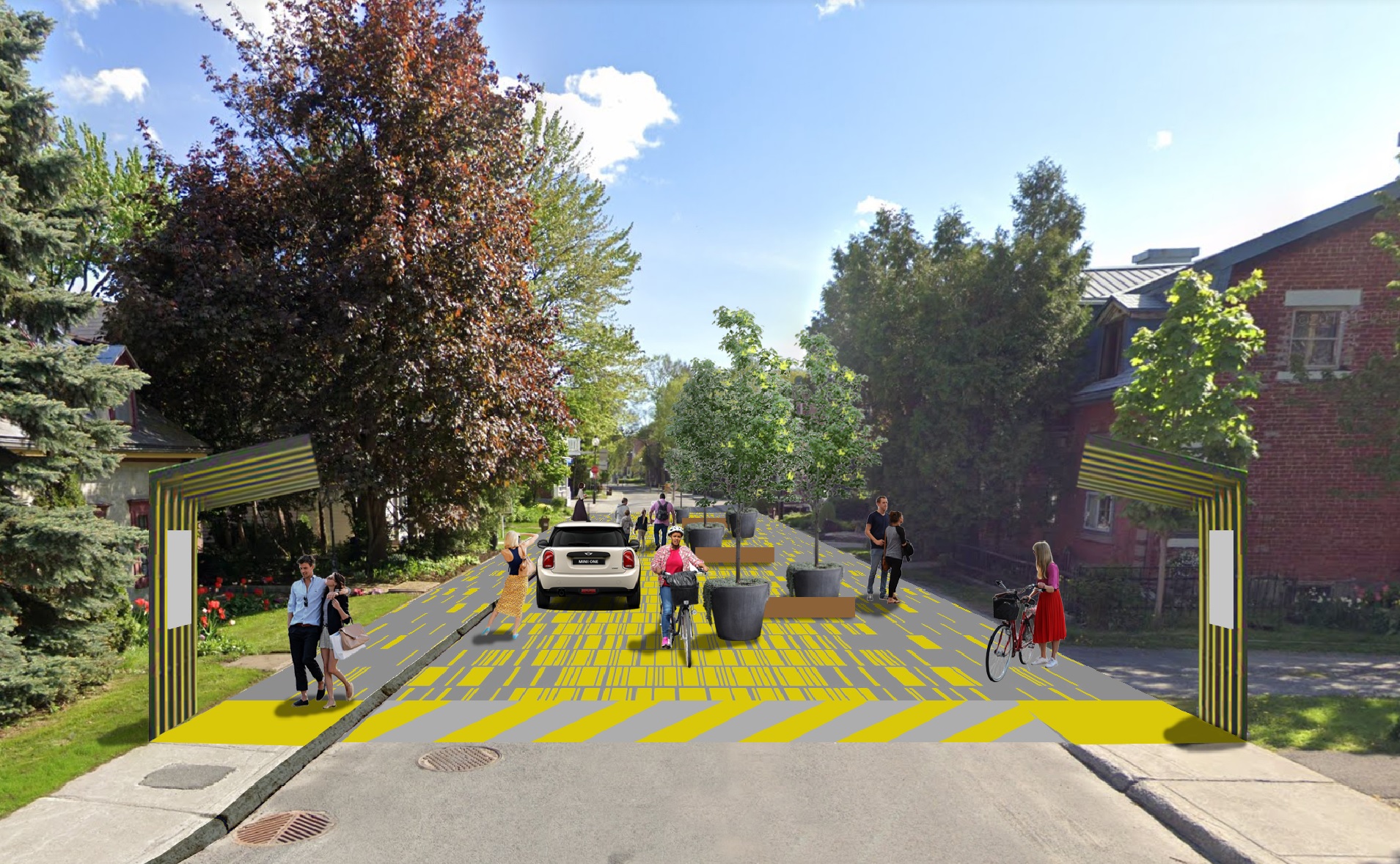 Concept de rue partagée sur Gouin Est