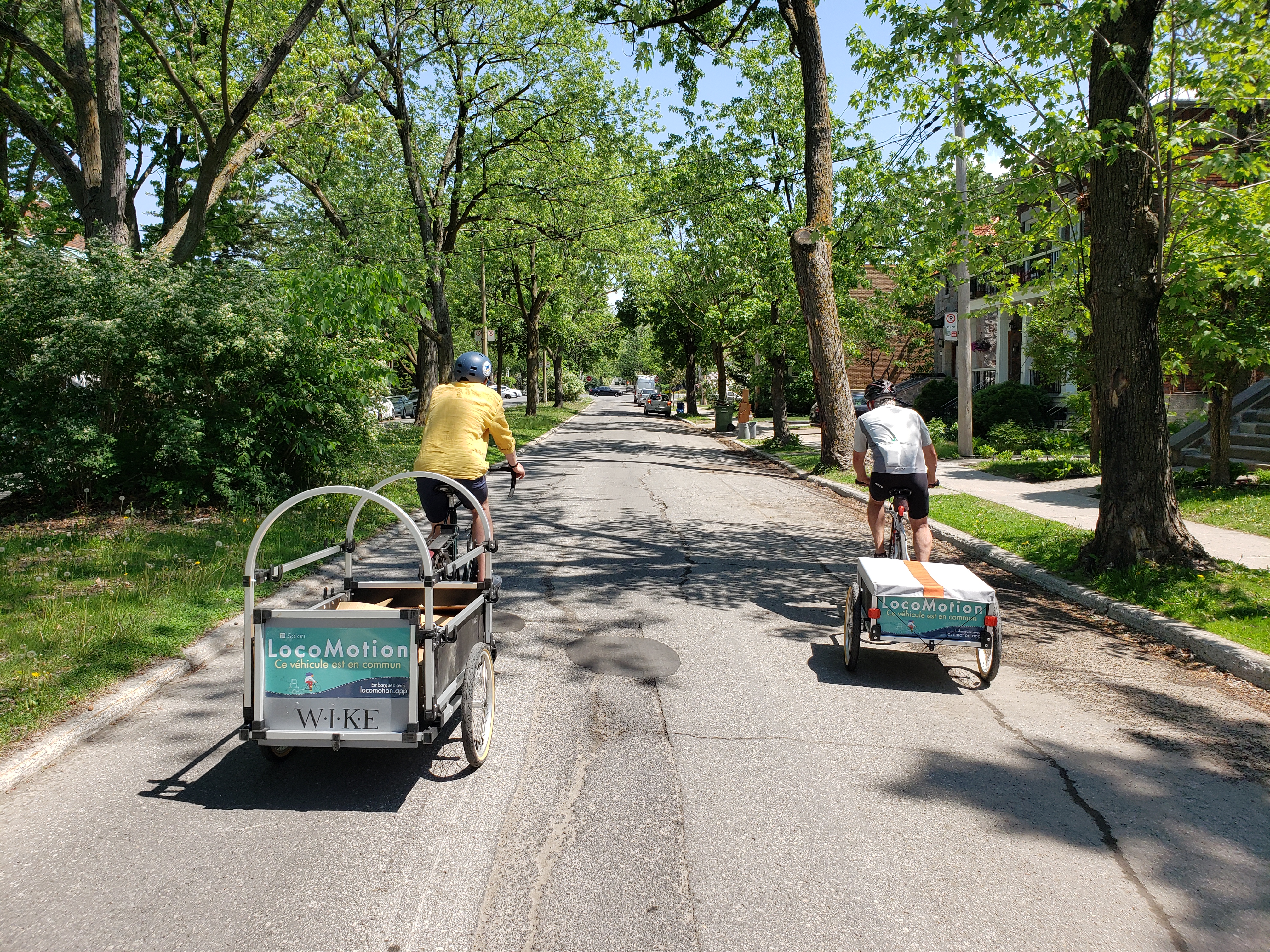 Remoques pour vélo en partage à Ahuntsic