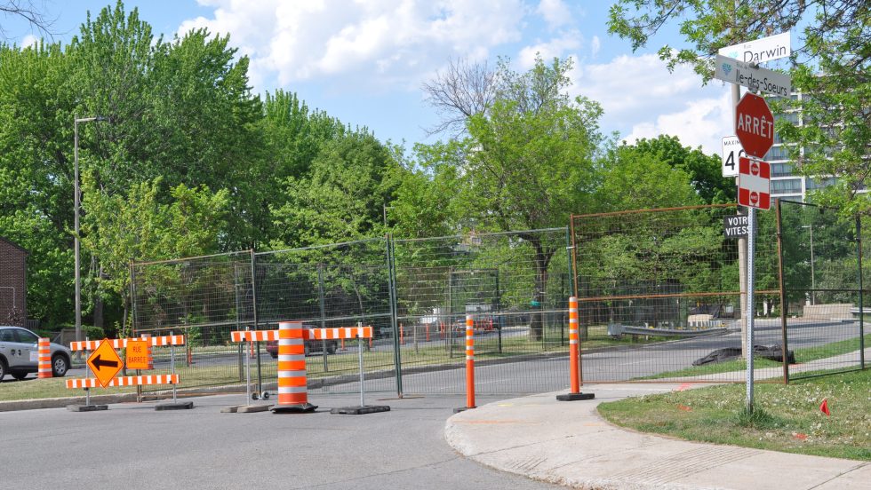 Chantier de démolition du viaduc du boulevard de L’Île-des-Sœurs.